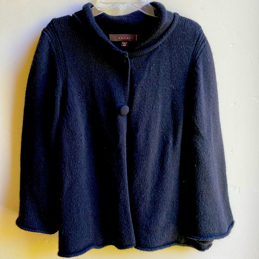Sweater, Fever brand, black with buttons